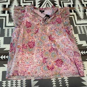 Fate Multicolor Floral Blouse Size Medium